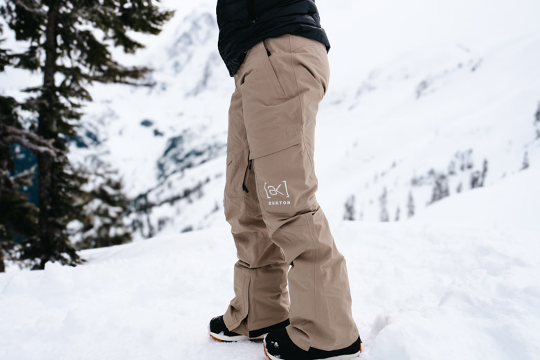 A pair of tan snowboard pants
