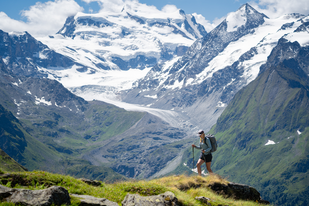 Hiking in shorts through Switzerland