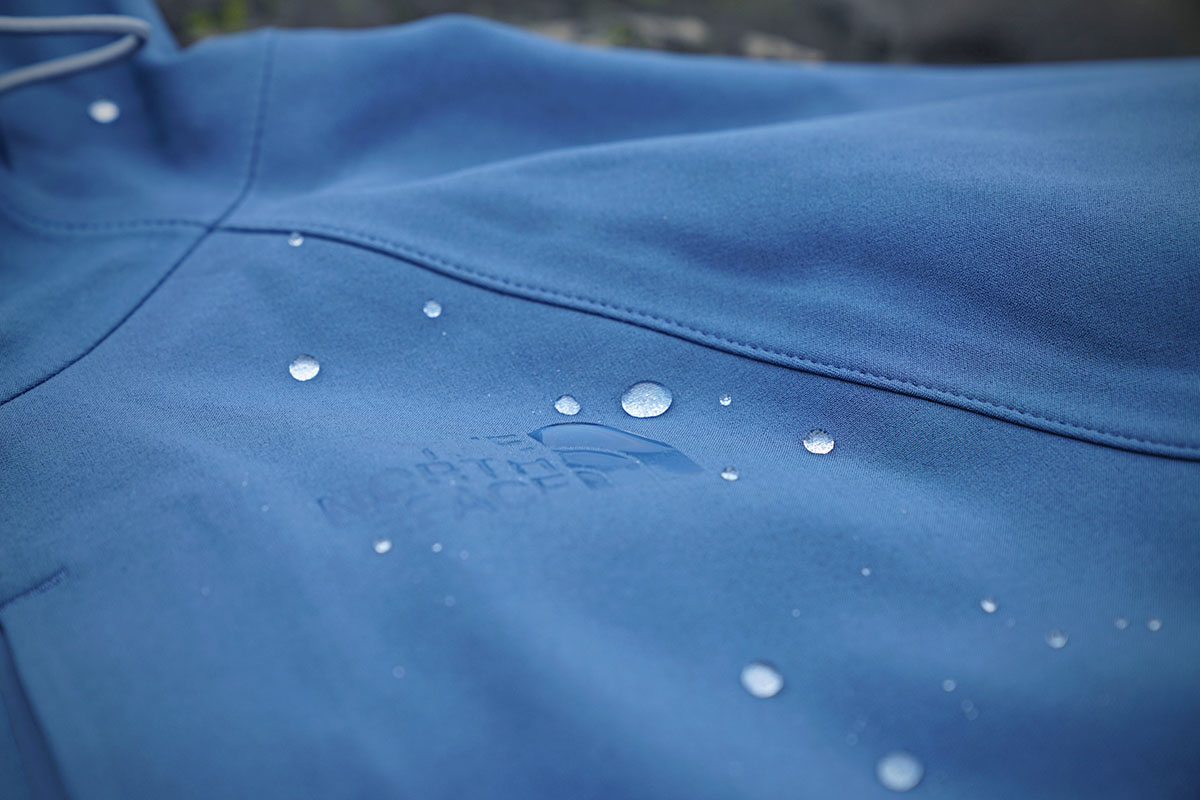 water beading off the surface of a jacket