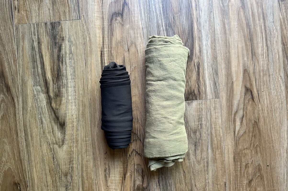 comparing women's travel pants packed sizes