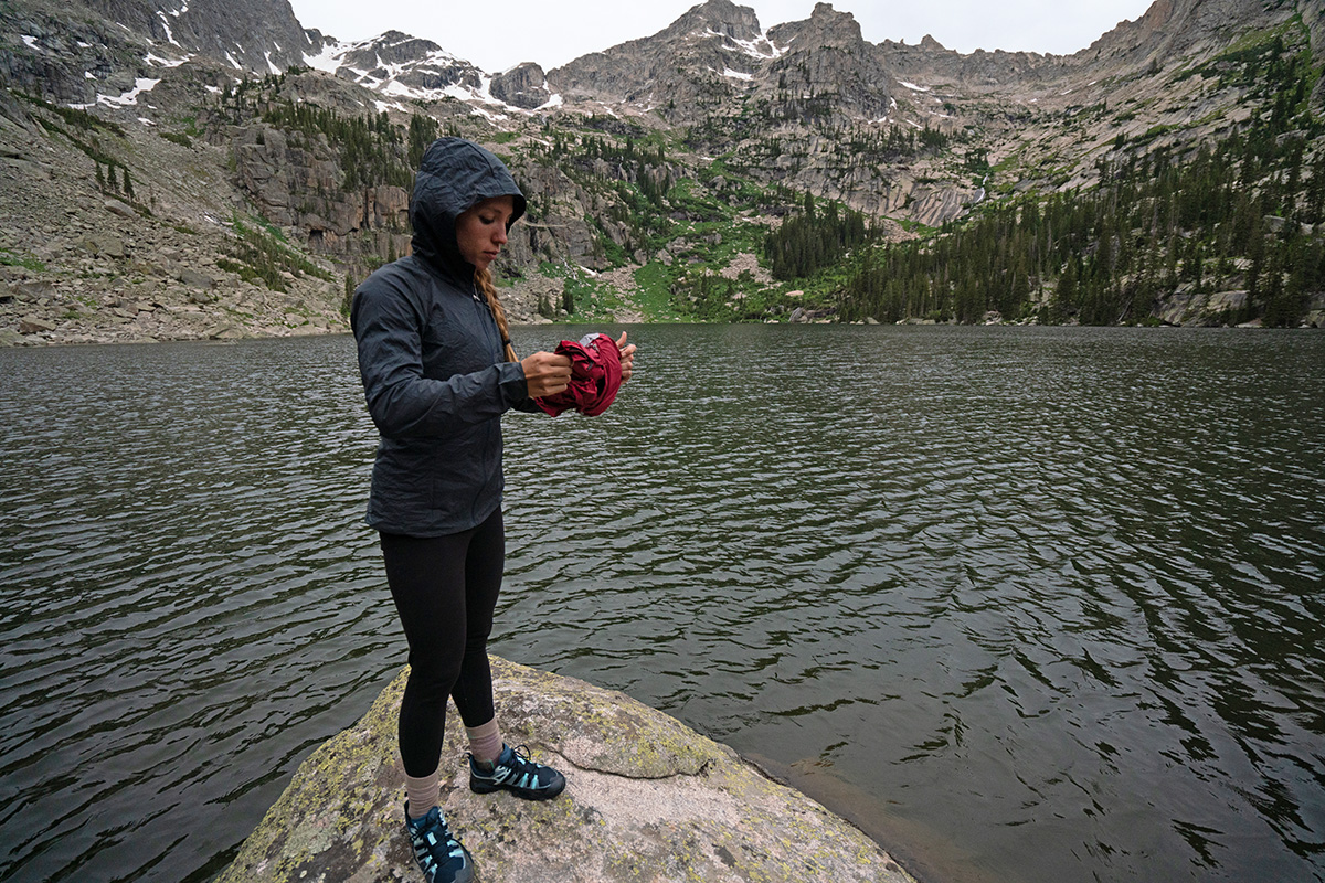 Patagonia Rainshadow rain jacket (packed down)