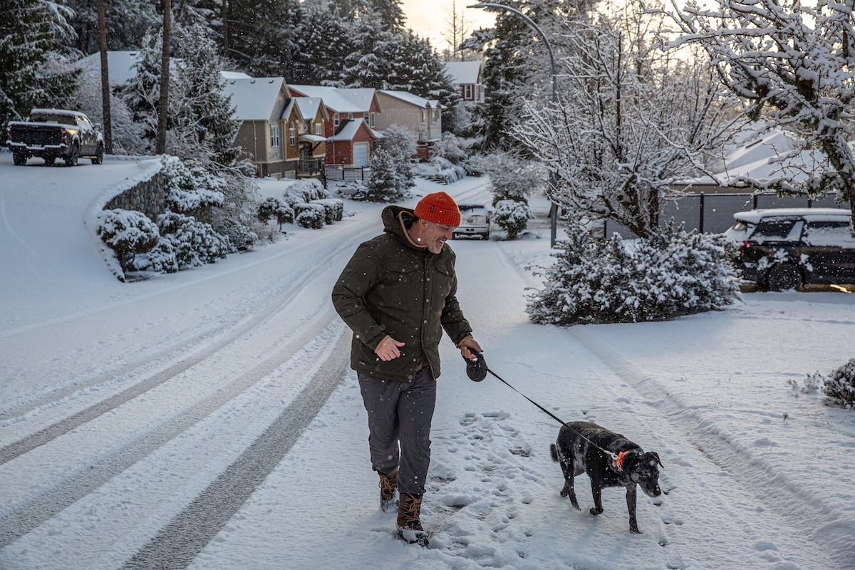 Walking the dog in the Chilkat