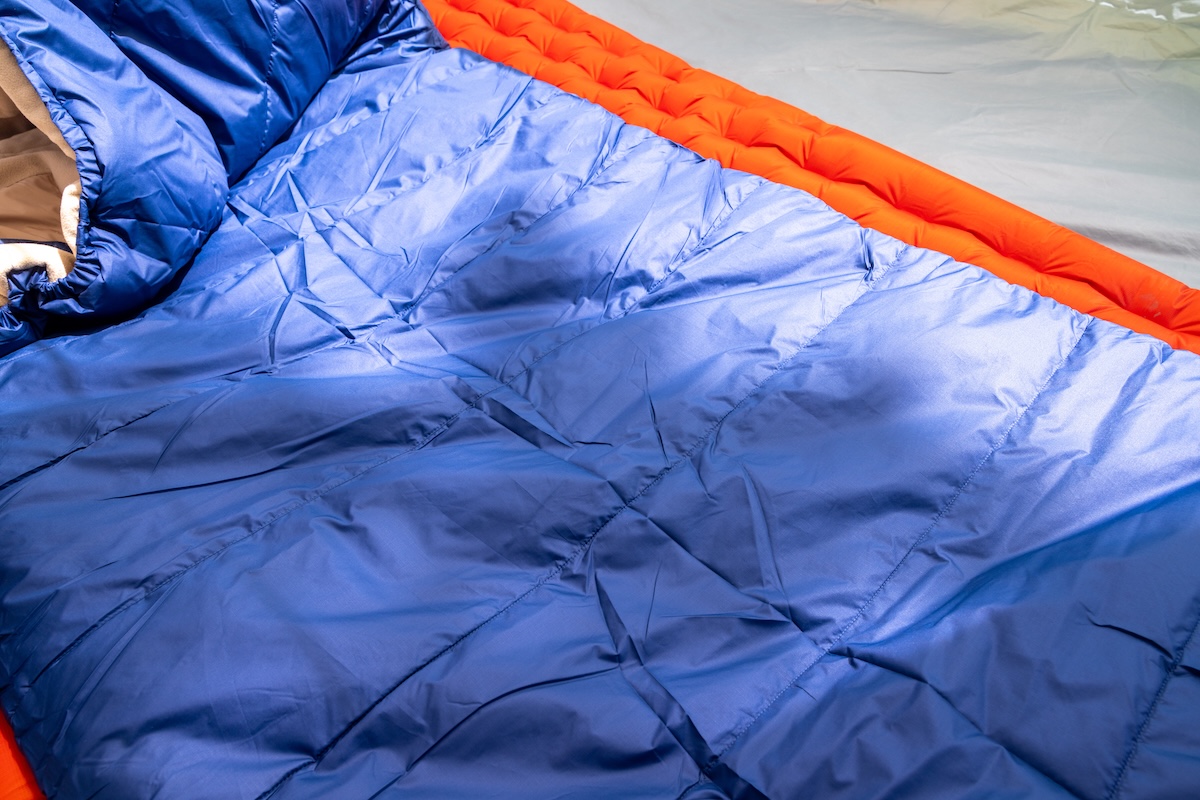 Showing the outer material on the Wawona Bed sleeping bag